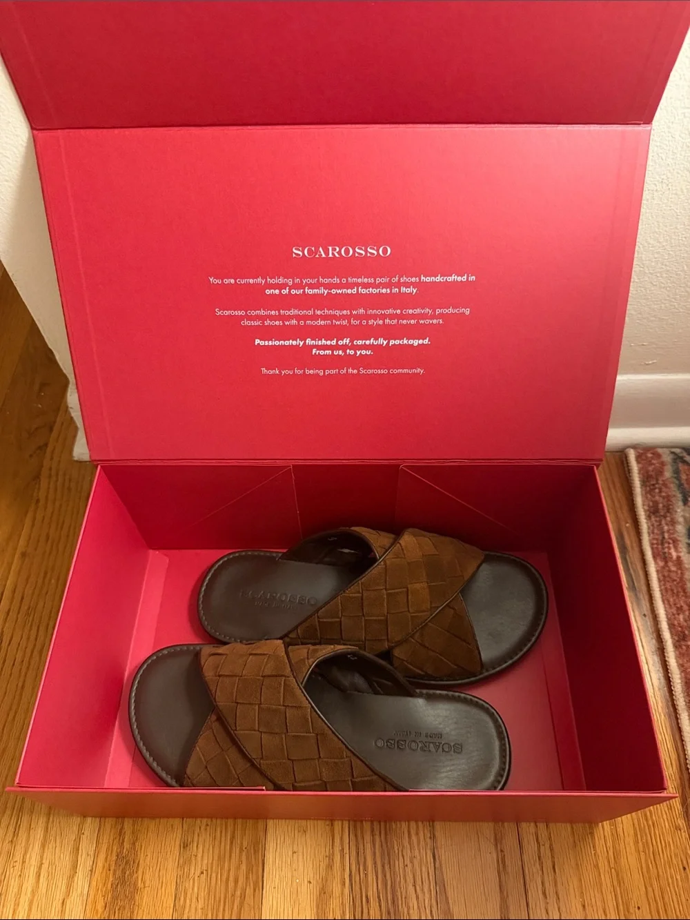 Men’s Brown Woven Suede Sandals